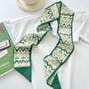 Protetor solar xadrez verde xale verão decoração lenço exterior novo lenço de seda colarinho falso lenço primavera e outono estilo coreano