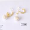 Aretes de perlas de arroz de moda estilo socialité Chanel, uno multiusos, circón cuadrado, perla de la suerte, aretes para niñas, venta al por mayor