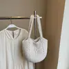 Bolsa de Palha Trançada Vazada para Mulheres 2026 Primavera Nova Tendência Moda Bolsa Tote Grande Capacidade Bolsa de Viagem Férias