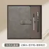 Set de regalo personalizado de cuadernos de negocios con relieve dorado, hebilla con patrón de ventana de piel de oveja, logo y páginas rayadas para reuniones