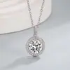 Collar Colgante Redondo de Zirconia Ocho Corazones y Ocho Flechas de Moda Transfronteriza Europea y Americana Lujo Ligero Joyería de Cadena para Clavícula de Mujer Venta al por Mayor