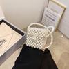 Moda feminina bolsa de ombro estilo ocidental bebê pérola cadeia pequena bolsa quadrada verão novas meninas crossbody acessórios bolsa