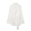Comércio Exterior Transfronteiriço 2026 Primavera Nova Roupa Feminina Estilo Europeu e Americano Cor Sólida Solta Moda Camisa Top com Amarração