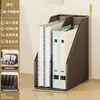 Suporte vertical para arquivos de mesa, suporte simples para livros para estações de trabalho, porta-pastas de mesa, material de escritório e suporte para documentos
