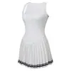 Vestido Falda de Tenis de Verano con Cuello Cuadrado, Hermoso Diseño de Espalda, Falda Plisada, Deportiva Adelgazante de Secado Rápido Anti-Exposición Media Falda