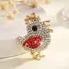 Broche de Galo Vermelho Grande Totalmente Cravejado de Diamantes Tianyi Joias Acessórios para Roupas Femininas