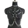 Accesorios Sexy de Nuevo Estilo para Mujeres, Ropa de Bondage de Cuero, Cinturones de Cadena, Lencería Versátil, Correas para Atar el Pecho, Broma al por Mayor