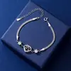 Pulsera con Forma de Corazón 'Te Amo' en 100 Idiomas para Mujer Versión Coreana Simple Elegante Joyería Pulsera para Recuerdo de Amor de Celebridad de Internet