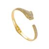Pulsera Mei Sa New Leopard cobre con incrustaciones de circonitas para hombre y mujer pulsera de leopardo hip hop pulsera de tendencia de alta gama al por mayor