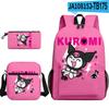 Mochila Kuromi con perímetro impreso en 3D de Sanrio, bolso, bolso, cartera, conjunto de tres piezas
