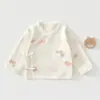Roupas para Recém-Nascidos Outono Algodão Puro 0-3 Meses Roupas com Fechamento nas Costas Categoria a Tops Sem Costura Sala de Parto Bebê Roupas para Bebê