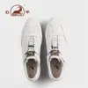 Sapatos brancos de couro genuíno da marca Ram para homens, tênis casuais esportivos de couro genuíno para outono e inverno, com sola macia para homens
