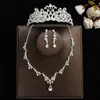 Coroa elegante de noiva Mori Super fada cocar conjunto de três peças novo colar acessórios de casamento brincos de aniversário casamento mulheres