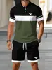 Comércio Exterior Aliexpress Temu Moda Masculina Casual Camiseta Polo de Manga Curta Estampa 3D Conjunto de Roupas e Calças