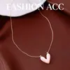 Collar con Colgante de Corazón con Goteo de Aceite de Dopamina Bañado en Oro Real, Cadena para Clavícula Versátil Sencilla y de Moda, Accesorio para el Cuello Elegante y Exquisito