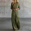 Verano 2026 Amazon Nueva Moda Europea y Americana para Mujer Color Sólido Elegante Camisa de Vestir con Cuello y Botones Vestido Largo
