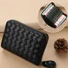 Portatarjetas para Hombre y Mujer, Exquisito Portatarjetas de Gama Alta, Bolso Tejido con Textura de Cuero, Anti-Desmagnetización, Gran Capacidad, Portatarjetas con Múltiples Ranuras para Tarjetas al por Mayor