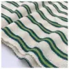 097# algodão e linho três quartos (002) Tecido listrado de algodão e linho jacquard espesso T-shirt suéter moda malha