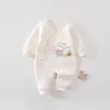 Roupas para Bebê Recém-nascido Cachorrinho Morango Macacão Acolchoado Outono Inverno Macacão Romper Body Quente Justo para Bebê Recém-nascido