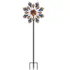 Estaca de chão para cata-vento de ferro retrô para exterior, cata-vento de metal rotativo de dupla face, ornamento decorativo para jardim, pátio e gramado