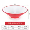 Tazón de Melamina, Tazón Comercial Rojo, Tazón Cónico para Sopa Picante Estilo Porcelana, Tazón para Sopa de Fideos Ramen de Res