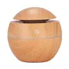 Humidificador de Florero con Grano de Madera Máquina de Aromaterapia USB Coche Oficina Hogar Luz Nocturna Colorida Atomizador de Humidificación Silencioso