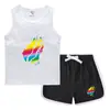 Chal de verano para niños 2023 pantalones cortos calientes camisa base casual coreana absorbente de sudor caramelo camiseta interior sin mangas para niños