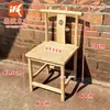 Cadeira Estilo Antigo em Madeira Maciça Cadeira Nanmu com Encosto Redondo Cadeira Chapéu Oficial Cadeira Crescente Cadeira Grande Tutor com Mesa de Chá Madeira Branca Frete Grátis
