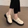 Chinelo de Sola Grossa para Uso Externo Feminino 2025 Verão Nova Moda Plataforma Versátil Metal Bico Aberto Praia Sandálias de Salto