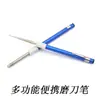 Afilador de diamantes de pluma de dos cabezales multifunción lima para anzuelos de pesca barra de afilado portátil herramienta de afilado para exteriores