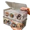 Caja de Almacenamiento de Escritorio Tipo Cajón Acrílico Transparente Exhibidor de Insignias Estante de Almacenamiento de Mijo Caja Periférica Vertical para Tarjetas