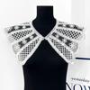 Otoño e Invierno Nuevo Estilo Coreano Lazo Reductor de Edad Chal de Cuello Falso Lentejuelas Bordadas Cuello Falso con Cuello de Muñeca
