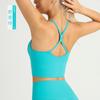 Top Deportivo Chaleco de Yoga Nude para Mujer Espalda Cruzada Hermosa y Ropa Interior Abdominal Fitness Sujetador Sling Ropa de Yoga Verano