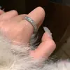 Anel Letra H~Anel de Dedo Indicador de Luxo de Alta Qualidade com Diamantes, Estilo Novo de Nicho, Anel Empilhável Doce e Estiloso para Mulheres da Moda