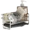 Rack de Pia de Aço Inoxidável 304 Rack Drenador de Esponja Placa Guia de Água Armazenamento de Pano de Pia Rack de Armazenamento de Cozinha
