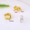 Preserva el Color Oro Real de 18 Quilates Microincrustado Circonita Rueda Círculo Camino a Través del Agujero Flor Cristal Pulsera Separador Cuentas DIY Separadores Accesorios