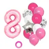 13 globos de látex de 32 pulgadas número combinación de cumpleaños fiesta de cumpleaños para bebé set de globos de decoración
