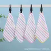 Toallas de fibra de bambú al por mayor con finas rayas de colores, toallas cuadradas para el hogar, toallas faciales de algodón puro, toallas faciales absorbentes y suaves para adultos al por mayor