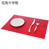 Mantel de Bloques de Color Sencillo Aislamiento Térmico Estilo Europeo PVC Mantel de Mesa Sin Lavado Plato Tazón Plato Comida Occidental Mantel 2*1