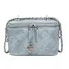 Bolso Pequeño Cuadrado Acolchado Estilo Tweed Diamante Brillante para Mujer Verano 2025 Bolso Caja Simple Versátil Bolso Cruzado de Cadena a la Moda