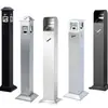 Papelera de lobby de hotel columna para colillas de cigarro cubo para humo de acero inoxidable con cenicero área de fumadores exterior boca de ascensor vertical