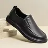 2026 Nuevos Zapatos de Hombre Anti-Cuero Genuino Formal Casual Zapatos de Cuero Resistentes al Desgaste Suela Suave Slip-On Casual Zapatos para Padre