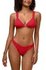 Traje de Baño de Dos Piezas Estilo Nuevo para Mujer, Exportación a Europa y América, Conjunto de Bikini, Color Sólido, Espalda Descubierta, Traje de Baño Sexy para Chicas Calientes