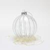 Bola de vidrio soplado transparente rayado, suministro de fábrica, bola de vidrio decorativa para árbol de Navidad, decoración romántica para el hogar.