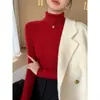 Suéter de gola alta super bonito feminino outono e inverno novo estilo peça de baixo justa ao corpo mostra a silhueta fina malha grossa camisa base