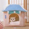 Nido de Gato Guofeng Casa Completamente Cerrada para Gatos Casa Pequeña para Perros Perrera Esterilla para Dormir Invierno Cálido Nido de Gato Japonés Extraíble y Lavable