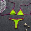 Bikini Sexy Estilo Europeo y Americano 2026, Espalda Descubierta, Traje de Baño de Dos Piezas Multicolor Fresco para Mujeres, Bikini al por Mayor en Stock
