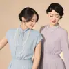 Com colar de pérolas cheongsam multicamadas feminino retrô estilo República da China acessórios joias para retrato foto corrente de suéter