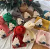 Set de Guantes de Lana y Bufanda Navideños, Lindo y Cálido, Pantalla Táctil, Dedos Separados, Unisex, Otoño e Invierno, Dibujos Animados para Niños