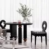 Mesa de Jantar Vintage de Madeira Maciça Estilo Francês para Uso Doméstico, Mesa de Jantar Redonda, Madeira Natural, Estilo Meados do Século, Adequada para Chás, Mesa Longa para Recepção